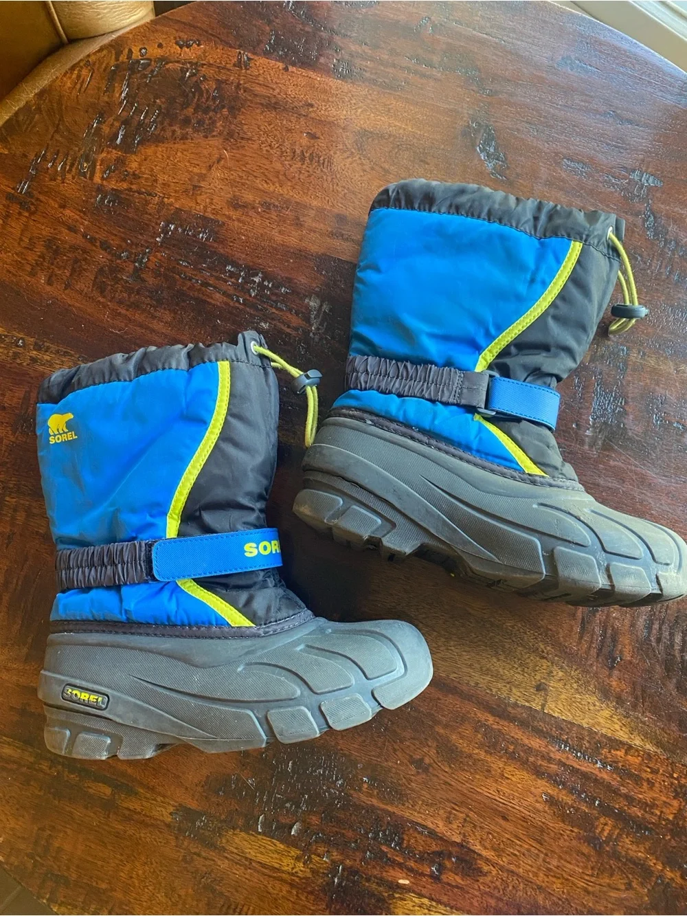Sorel big kid flurry winter boot youth size 3 blue waterproof warm